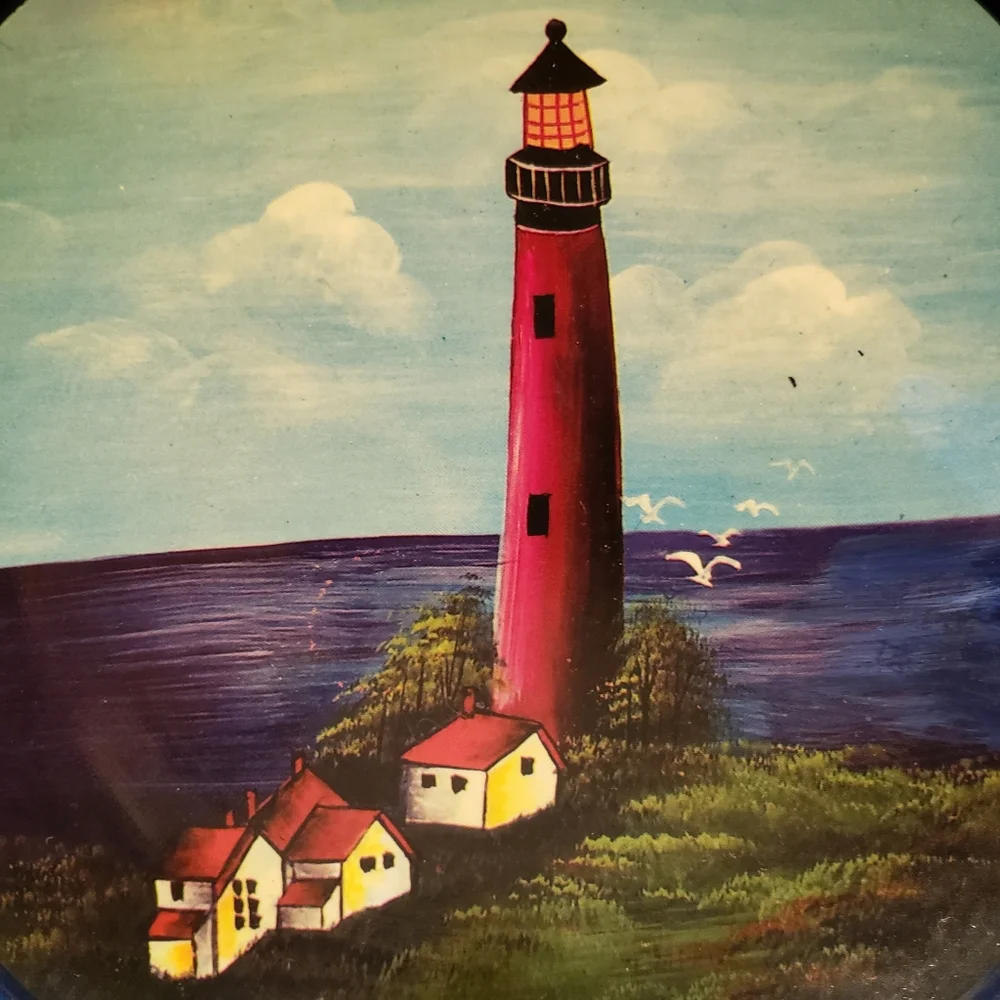 Vtg 2 Lighthouse Collector's Plates W/Wall Mount